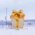 Luminous resin Christmas gift box miniature in frosted finish with gold ribbon detail - Light Orange No. 2