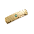 Vintage gouden haarclip met een gepolijste turquoise steeninleg in retrostijl - Helder Goud