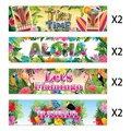 Set of 8 Hawaiian party water bottle labels with Tiki, Aloha, Flamingo, and Hawaii designs - Hawaiian Style (J-0336)