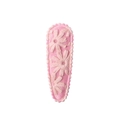 Sweet floral embroidered fabric snap hair clip for girls on white background - Pink Daisy (7)
