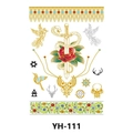 Metallic gold tattoo sticker with snake dagger, red rose, and celestial bird designs - Snake Sword Rose and Eye of Horus (YH-111)