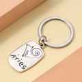Minimalistischer Widder-Sternzeichen-Schlüsselanhänger in Silber mit Matt-Finish - Widder