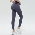Hoch taillierte dunkelviolette Yoga-Leggings mit nahtloser Konturierung für Fitness - XL / Dunkelblau