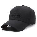Schwarze schnelltrocknende Herren-Sportmütze mit Stickerei und Berg-Logo für Outdoor - Verstellbar / Schwarz