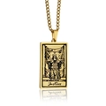 Golden Tarot Justice pendant necklace made of stainless steel with a sturdy cable chain - Justice / Gold