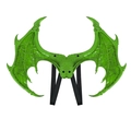 Groene drakenvleugels kostuumaccessoire met schubtextuur en elastische banden - Vleugel / Groen
