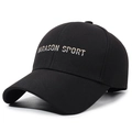 Black cotton baseball cap featuring MARASON SPORT embroidery and classic curved brim - Adjustable / Black