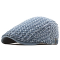 Verstelbare blauwe denim pet met vintage mesh uitsparingen voor een zomerse stijl - Lichtblauw Mesh Holle Stijl