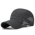 Cappellino da corsa in mesh grigio scuro con tessuto traspirante e striscia riflettente - Regolabile / grigio scuro