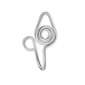 Silver non-pierced stainless steel nose ring clip with spiral design on white background - Style 8 Silver