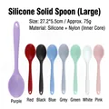 Purple silicone mixing spoon 27.2cm with nylon core and ergonomic hanging handle - Larger Update / Red