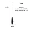 Retractable black cat wand with a telescopic pole extending from 38cm to 94cm - Black 3-Section Telescopic Cat Wand / [product Attributes] The Image Shows A Black Telescopic Rod-shaped Product Which Appears To Be A Cat Toy Or A Small Fishing Rod. The Product Consists Of A Black Handle A Telescopic Rod And A Thin Line At The Top. [visual Presentation] The Image Uses A Pure White Background With A Simple Composition. The Main Product Is Located In The Center And Its Dimensions Are Clearly Marked With Auxiliary Lines And Text. The Image Quality Is [high] With Clear Resolution And Moderate Contrast. The Aesthetics Are [medium] With An Overall Score Of [6.8]. The Main Issue Is That The Pure White Background Makes The Image Somewhat Bland And Lacks A Sense Of Context. [text Content] The Text Contains Key Parameters Such As The Product Color (black) Weight (23g) And Dimensions In Two States (94*3cm 38*3cm) In Chinese All Of Which Need To Be Translated Into English. [logistics Label] None. [infringement Risk] There Is No Brand Logo Or Unique Design So The Probability Of Infringement Is [0.0]. [product Parameters] Color: Black; Weight: 23g; Extended Size: 94*3cm; Retracted Size: 38*3cm.