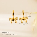 14K gold plated stainless steel crab pendant earrings with 30mm height and 20mm width - 17# Gold Crab Dangle Earrings