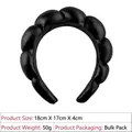 Puffy black braided sponge headband for women with 18x17x4cm size dimensions - Black Leather Style (3#)