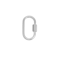 Polished silver stainless steel oval quick link with hexagonal screw locking mechanism - Plain O-Shape / Steel