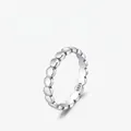 Minimalistischer S925 Sterlingsilber Perlenring mit poliertem Vintage-Finish für Damen - US Größe 5 / Silber