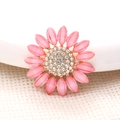 Accessorio floreale in lega con strass rosa e petali marquise per decorazioni fai-da-te - Rosa