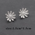 Silver frosted 3D daisy flower stud earrings component size 1.5cm by 1.5cm - Silver Daisy Shape Style (M60011)
