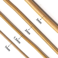 Golden round leather cord for DIY jewelry in 1mm 1.5mm 2mm and 3mm diameter sizes - Gold