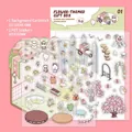 3D DIY floral gift box theme stationery sticker set with PET clear material and cute panda - Simno 5.0 Flower Gift Box