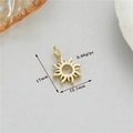 Close-up of 14K gold plated sun star pendant with dimensions 17mm and weight 0.86g - Sun (h-12767)