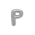 Polished silver metal bubble balloon style letter P charm for DIY jewelry bracelets - Silver/Letter P