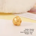 3D gold plated rooster zodiac bead with matte finish for DIY jewelry making - H-7708 (Rooster)