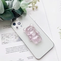 Supporto impugnatura pop socket a forma di orsetto rosa glitterato per smartphone. - Supporto Orso / Rosa Glitter