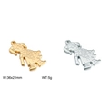 Boy and girl punk pendants in gold and silver finishes, 36x21mm stainless steel charms - Bear Girl