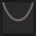 Silver cuban chain necklace for husband in a black gift box with a romantic greeting card - To My Future Husband-Silver Cuban Chain