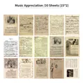 Retro music sheet and antique newspaper decorative paper set with 15 unique designs - Classical Music