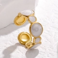 Gold Multi-ring Pearl White Style (JR275)