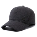 Berretto da baseball invernale uomo grigio scuro con stemma montagna e maglia - Stile Etichetta Laterale / Grigio