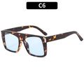 Retro Y2K cycling sunglasses in tortoiseshell frame with light blue lenses for fashion - Tortoise Frame Blue Lens