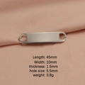 Polished silver curved bar connector, 45x10mm stainless steel jewelry charm for DIY - 45*10mm / Steel