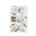 Set di 6 palline di Natale a quadri bianchi con fiori dorati in scatola trasparente - Quadri Bianchi