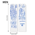 White acupressure reflexology socks for men featuring detailed foot mapping and 34cm length - Men's Socks (Without Stick)
