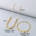 Golden stainless steel necklace and bracelet set with pig nose chain links - Style 5 Bracelet (Gold Color)