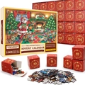 Calendrier de l'Avent puzzle de Noël de 1008 pièces avec 24 petites boîtes - Style sd34 (70x50cm)