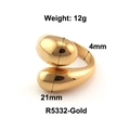 Goldener Titanstahl Knotenring mit 21mm Höhe und 4mm Breite in minimalistischem Design - US 6 / Tropfenbohnen-Stil / Gold