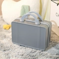 Mini 14-inch grey hard-shell cosmetic case with handle on a soft plush carpet - 14" / Silver Gray