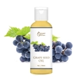 Natural Grape Seed Oil in 4oz bottle with fresh grapes background for skin care - Grape Seed Oil