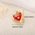 Red enamel heart locket with Sweet lettering and gold-tone finish 24mm size - Gold Sweet Heart