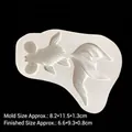 Moule en silicone poisson rouge pour pendentifs en résine avec écailles réalistes - Gris