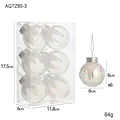 Set di 6 palline di Natale cangianti da 6cm con cappucci d'argento in scatola - 6CM Pallina Iridescente Trasparente con Glitter
