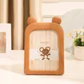 Cadre photo 7 pouces en bois naturel avec oreilles de souris pour chambre d'enfant - Souris Brune