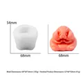 Silicone mold for hamster candles showing external dimensions 68x58x54mm and finished product - Marmot Candle Mold