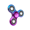 Three-arm metallic fidget spinner in gradient colorful finish with ABEC-1 bearings - Electroplated Purple Blue 4-Bearing Model