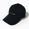 Gorra de béisbol de algodón negro con bordado CHALLENGE y visera curva ajustable - Talla Única(Ajustable) / Negro