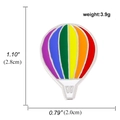 Rainbow hot air balloon enamel pin with dimension markings and 3.9g weight details - Rainbow Six-Color Hot Air Balloon Style (A00861)